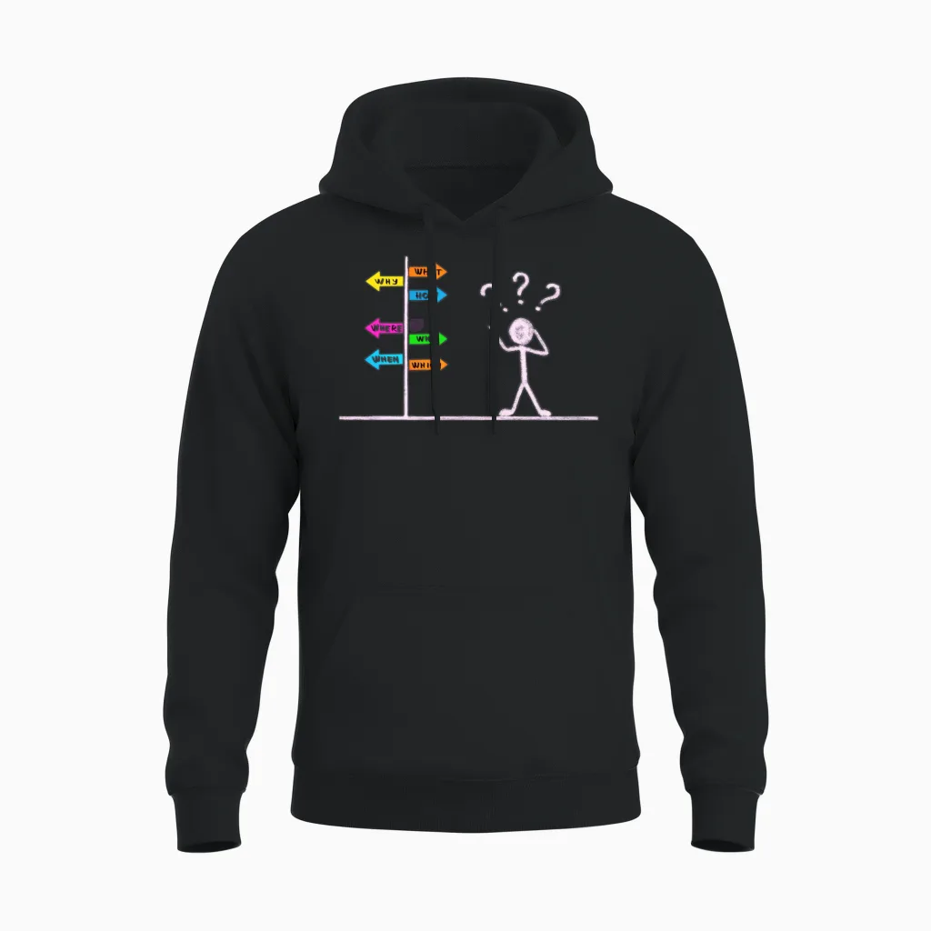 Today's World New Normal Confused Unisex Hoodie in Black