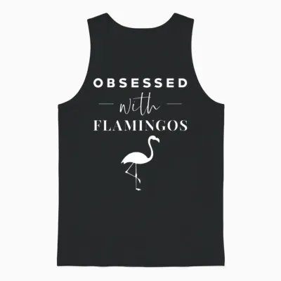 Flamingo Unisex Tank Top - Black