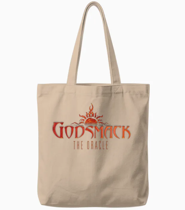 Godsmack the Oracle Red Tote Bags in Natural