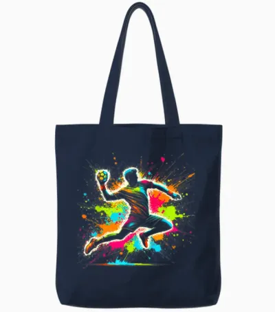 Handball & Handball Graphic | Men, Boys & Teens T-Shirt, Black, S Tote Bags - Navy