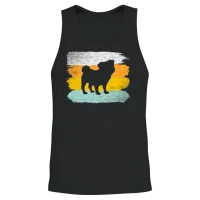 Pug Retro Unisex Tank Top - Black – 2