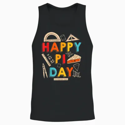 Happy Pi Day, Math Teacher, Math Lover Unisex Tank Top - Black