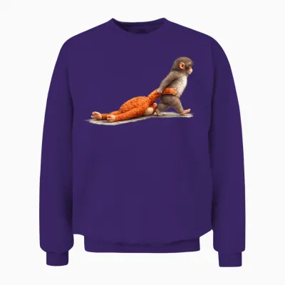 Cute Monkey Punch Unisex Sweatshirt - Purple