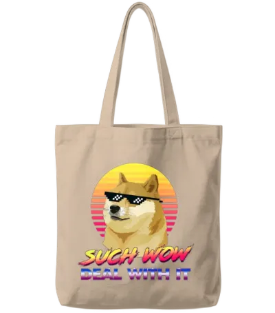 Such Wow Deal with It Doge Internet Meme Tote Bags - Natural