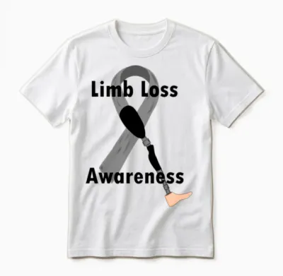 Limb Loss Awareness Ribbon Unisex T-Shirt - White