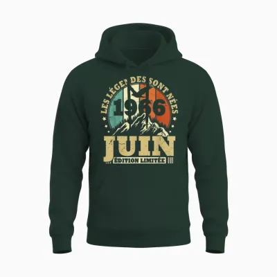 Les Légendes Sont Nées En Juin 1966 Anniversaire 60 Ans Unisex Hoodie - Forest