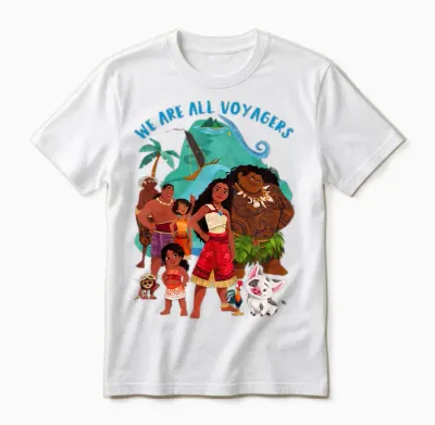 Kids Moana 2 We Are All Voyagers T-Shirt, White, 2 Unisex T-Shirt - White