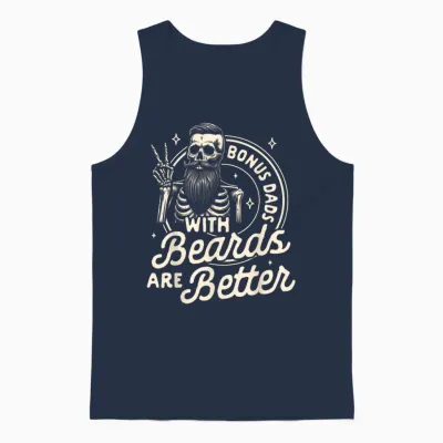Beau-Père Barbu Les Papas Bonus Avec Des Barbes Sont Meilleurs Unisex Tank Top - Navy