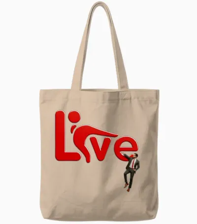 3d Love Typography with Creative Design Tote Bags - Natural