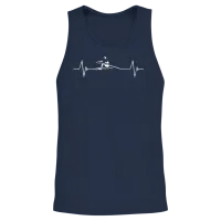 Rowing Heartbeat Love Unisex Tank Top - Navy – 2