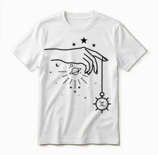 Gemini Zodiac Astrology Unisex T-Shirt in White