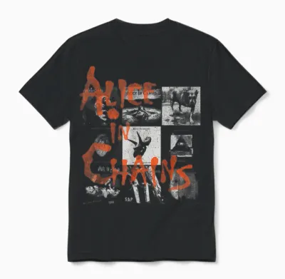 Alice in Chains Album Grid T-Shirt, Black, S Unisex T-Shirt - Black