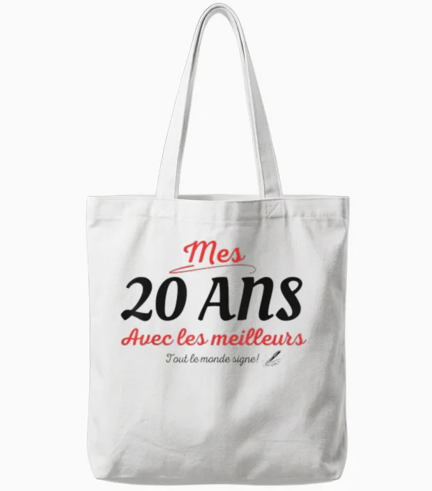 To Sign 20 Years Anniversary Gift Anniv 20 Years Signature T-Shirt, White Tote Bags in White