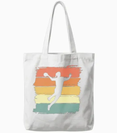 Handball Woman Retro Tote Bags - White