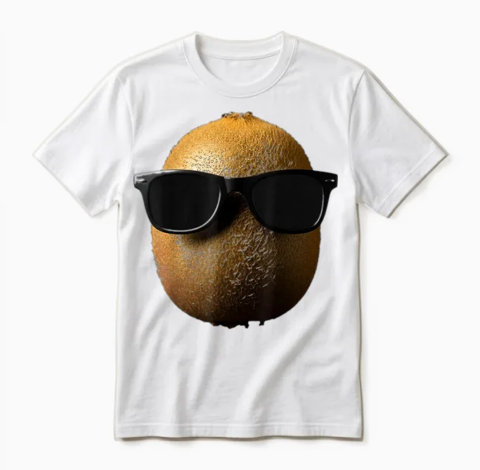 Cool Kiwi Wearing Sunglasses Funny Fruit Unisex T-Shirt in White