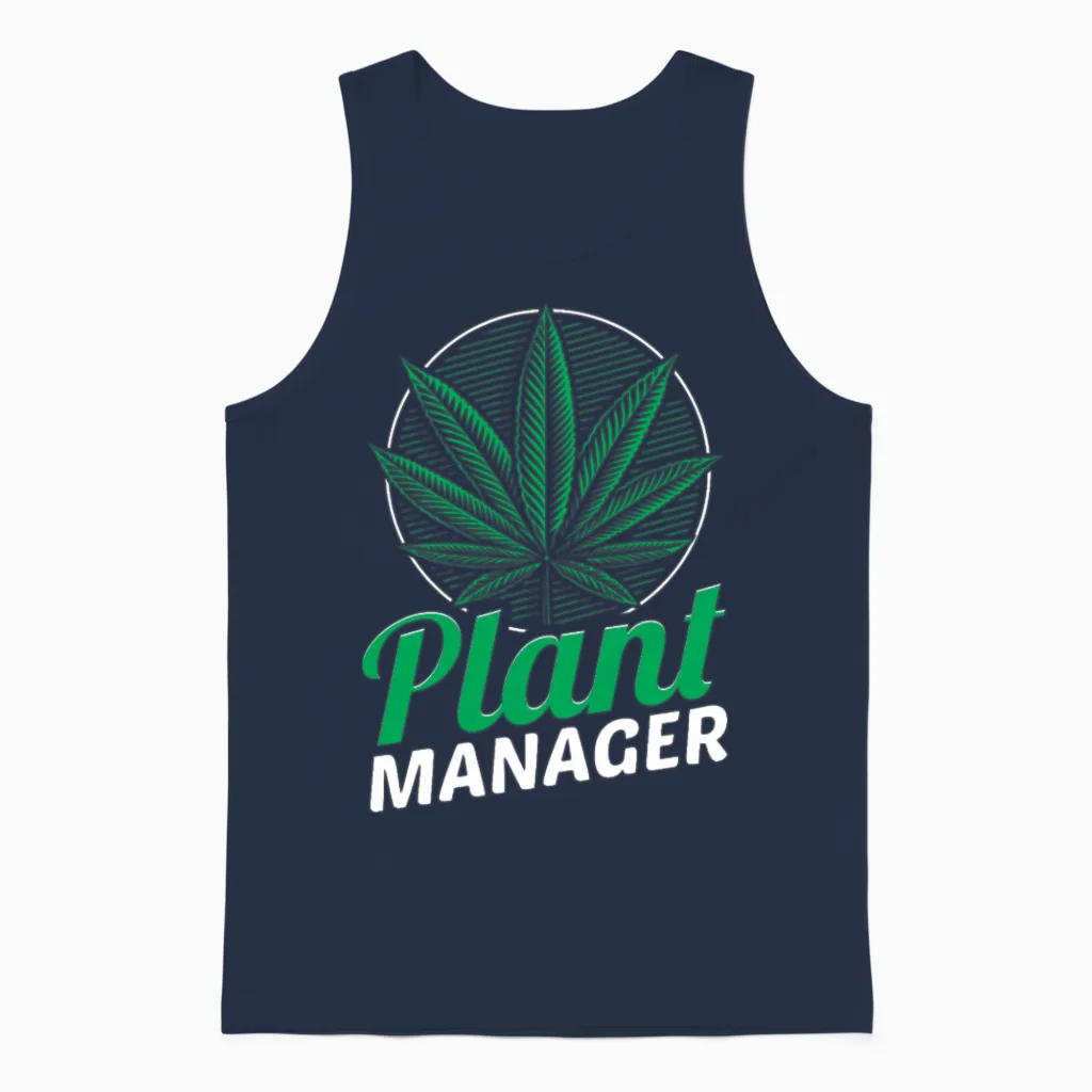 Plant Manager Cannabis Homegrow Weed Cannabis Unisex Tank Top in Navy