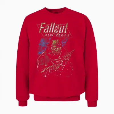 Fallout New Vegas Ranger Vintage Distressed Video Game Unisex Sweatshirt - Red