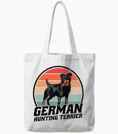 German Jagdterrier Retro Tote Bags - White