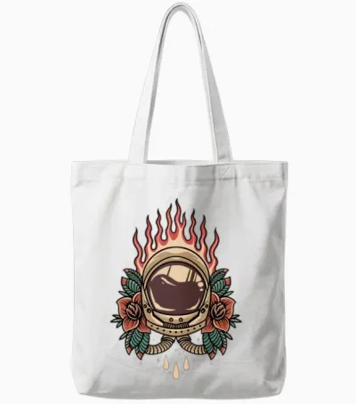 Astronaut Tattoo Retro Vintage Tote Bags - White