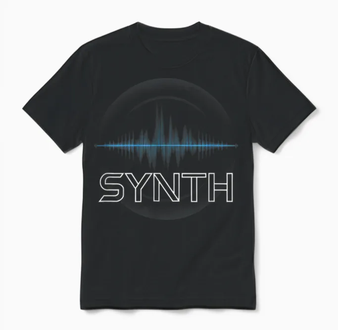 Envelope Synthesizer Techno Unisex T-Shirt in Black