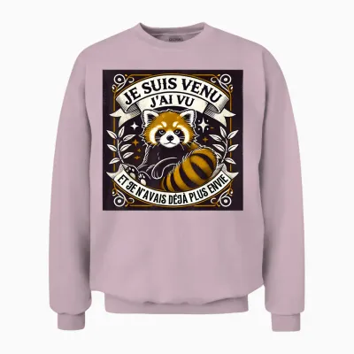 Red Panda Funny Panda Red T-Shirt, Black, S Unisex Sweatshirt - Light Pink