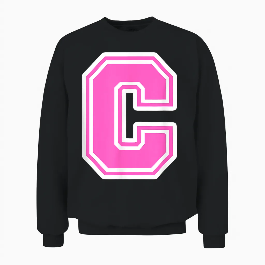 Monogram Initiale C Pour Prénom Ou Nom De Famille C Unisex Sweatshirt in Black