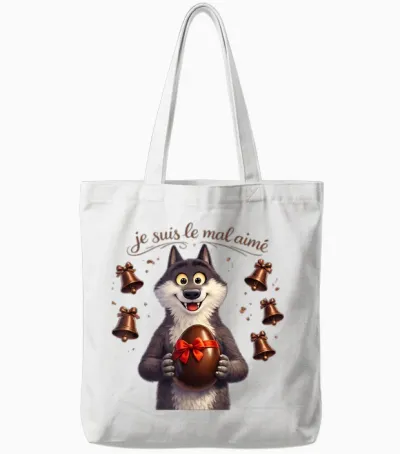 Le Loup Le Mal Aimé Easter Egg and Bells Chocolate Tote Bags - White