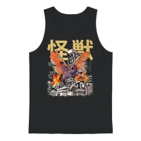 Kaiju Mothman Japanese Anime Monster Cryptid Unisex Tank Top - Black – 1