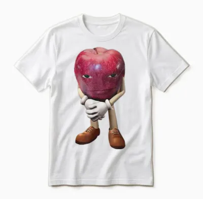 Me Asf Apple Funny Apple with Face Meme Wapple Unisex T-Shirt - White