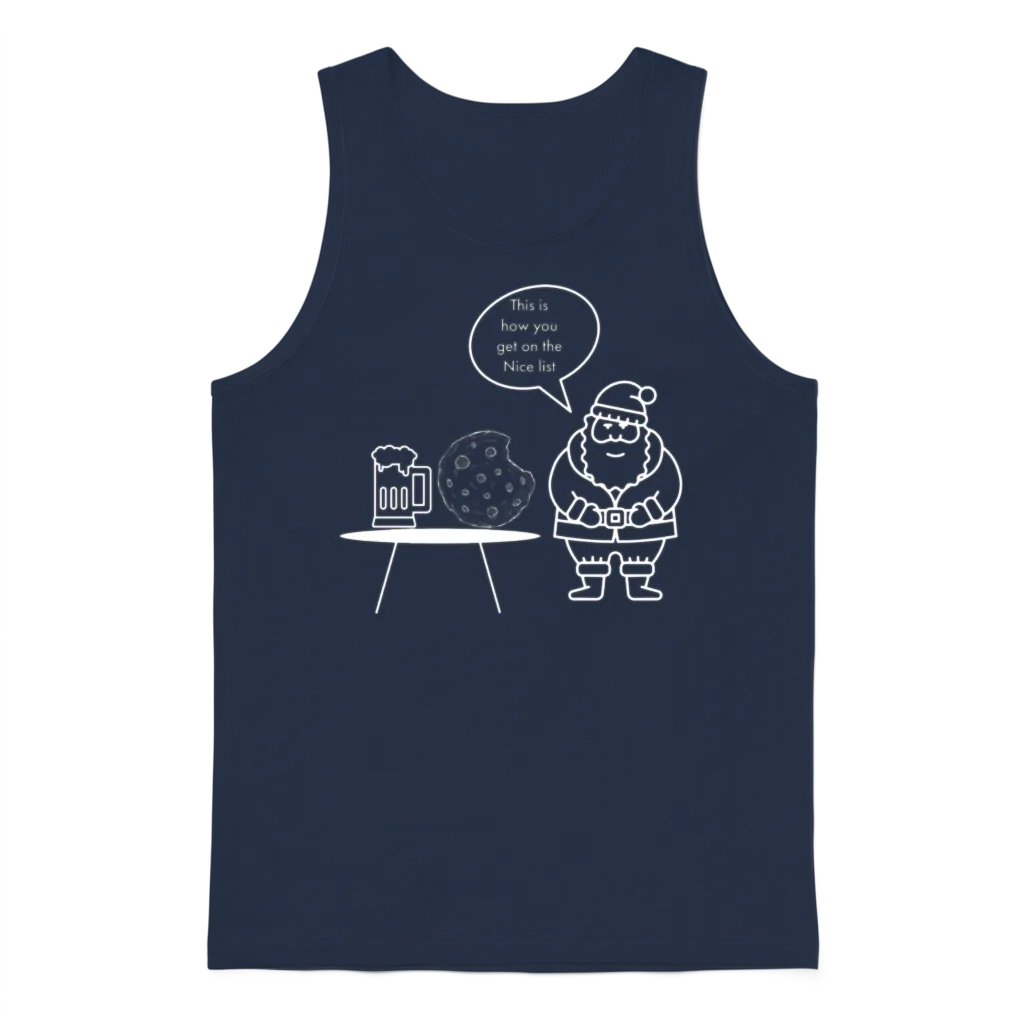 Funny Santa Joke Christmas Unisex Tank Top - Navy