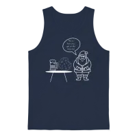 Funny Santa Joke Christmas Unisex Tank Top - Navy – 1