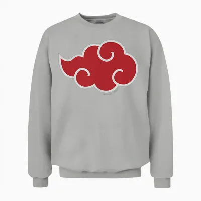 Naruto Shippuden Akatsuki Cloud Short Sleeve Unisex Sweatshirt - Ash