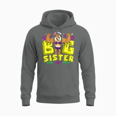 Mademark X Spongebob Squarepants - Spongebob Squarepants Big Sister Strong Sister Women Girls Unisex Hoodie - Graphite Heather