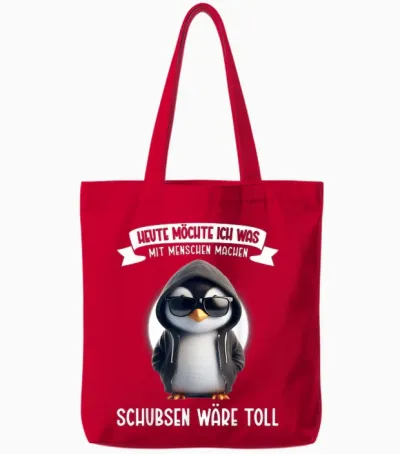 Heute Möchte Ich Was Mit Menschen Machen Schubsen Wäre Toll Tote Bags - Red