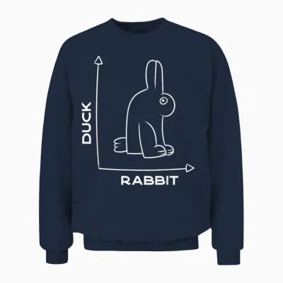 Ente - Kaninchen - Lustig - Witz - Hase - Optische Täuschung - Wortspiel Unisex Sweatshirt - Navy