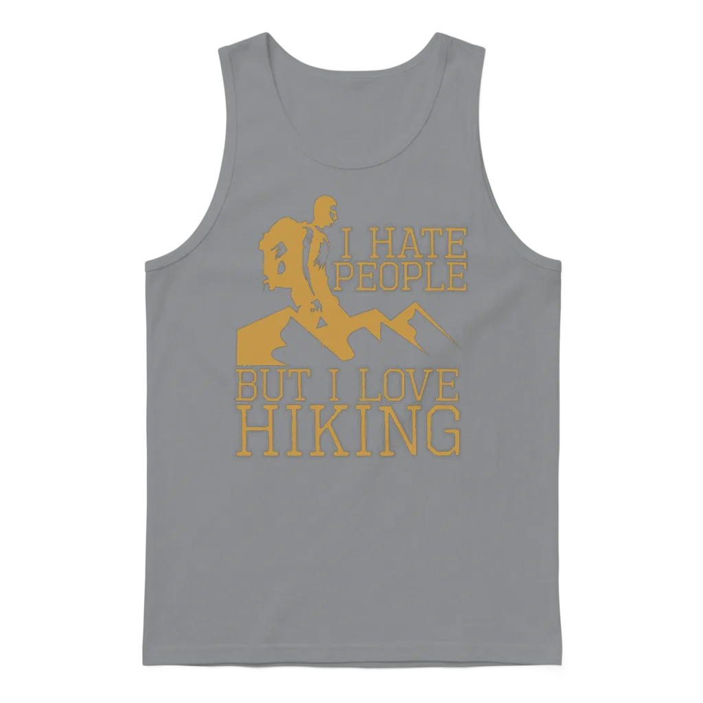 I Hate People but I Love Hiking Unisex Tank Top - Sport Grey