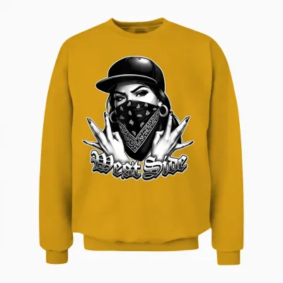 Westside Sign Gang West Coast Hip Hop 90s Bandana Gangster Unisex Sweatshirt - Gold
