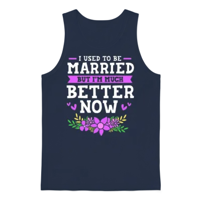 I Used to Be Married Funny Divorce Unisex Tank Top - Navy