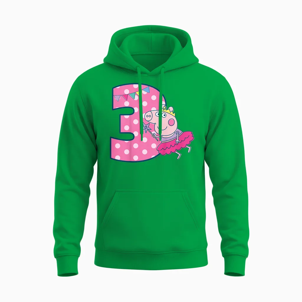 Peppa Pig 3 Geburtstag Farm & Country Gift Unisex Hoodie in Irish Green