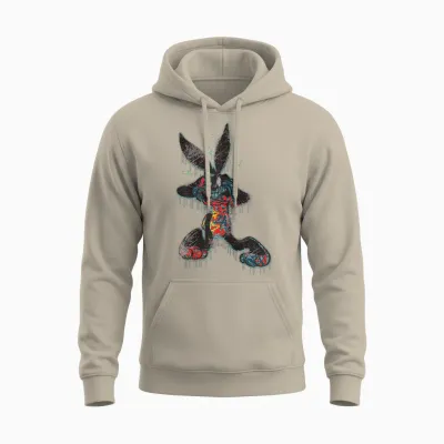 Looney Tunes Dripping Paint Bugs Bunny Unisex Hoodie - Sand