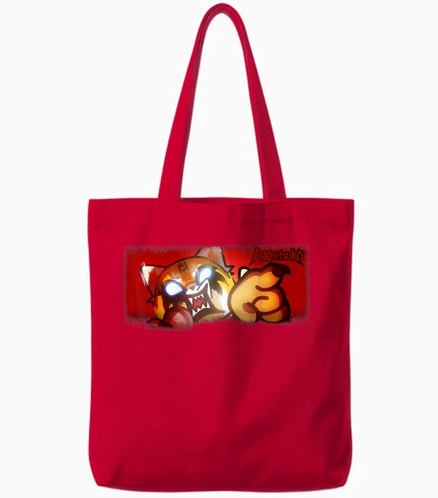 Aggretsuko Ultimate Rage Tote Bags in Red