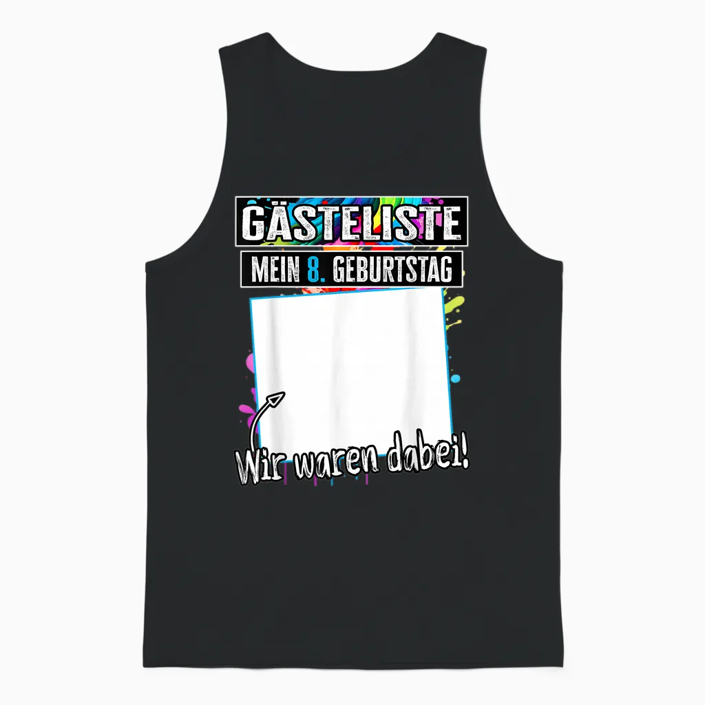 8 Jahre Junge Mädchen - Mein 8 Geburtstag Kindergeburtstag Unisex Tank Top in Black