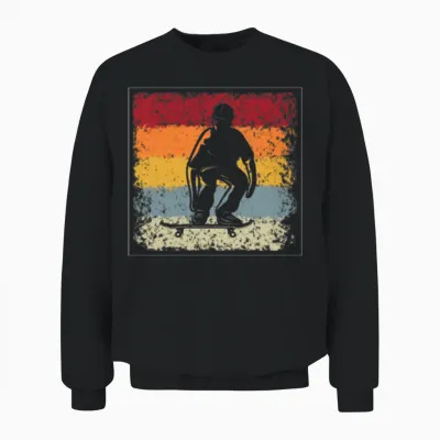 Skating Retro Unisex Sweatshirt - Black