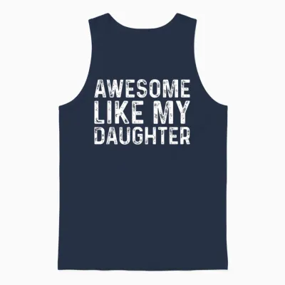 Awesome Like My Daughters Shirts - Herren - Unisex-Erwachsene - Männer - Kurzarm - T-Shirt - Schwarz - S - Klassisches Unisex-Crew-Neck-Short-Sleeve-T-Shirt Unisex Tank Top - Navy