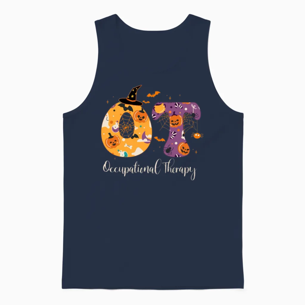 Pediatric Occupational Therapy Pediatric Physical Unisex Tank Top in Navy