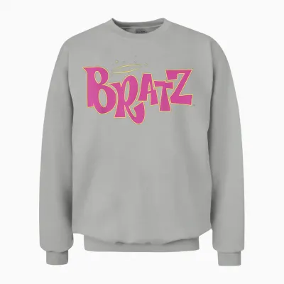 Bratz Yellow Pink Angel Logo Unisex Sweatshirt - Ash