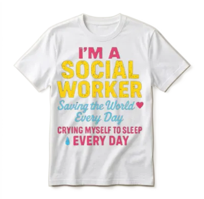 Social Worker – Saving & Crying Unisex T-Shirt - White