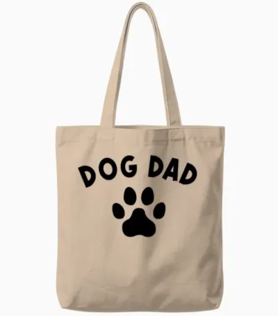 Dog Dad Tote Bags - Natural