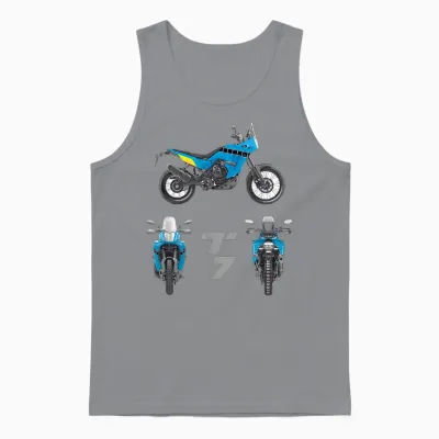 Tenere 700 T7 Adventure Vintage Bike Enduro Shirt Motorcycle T-Shirt, Black, S Unisex Tank Top - Sport Grey