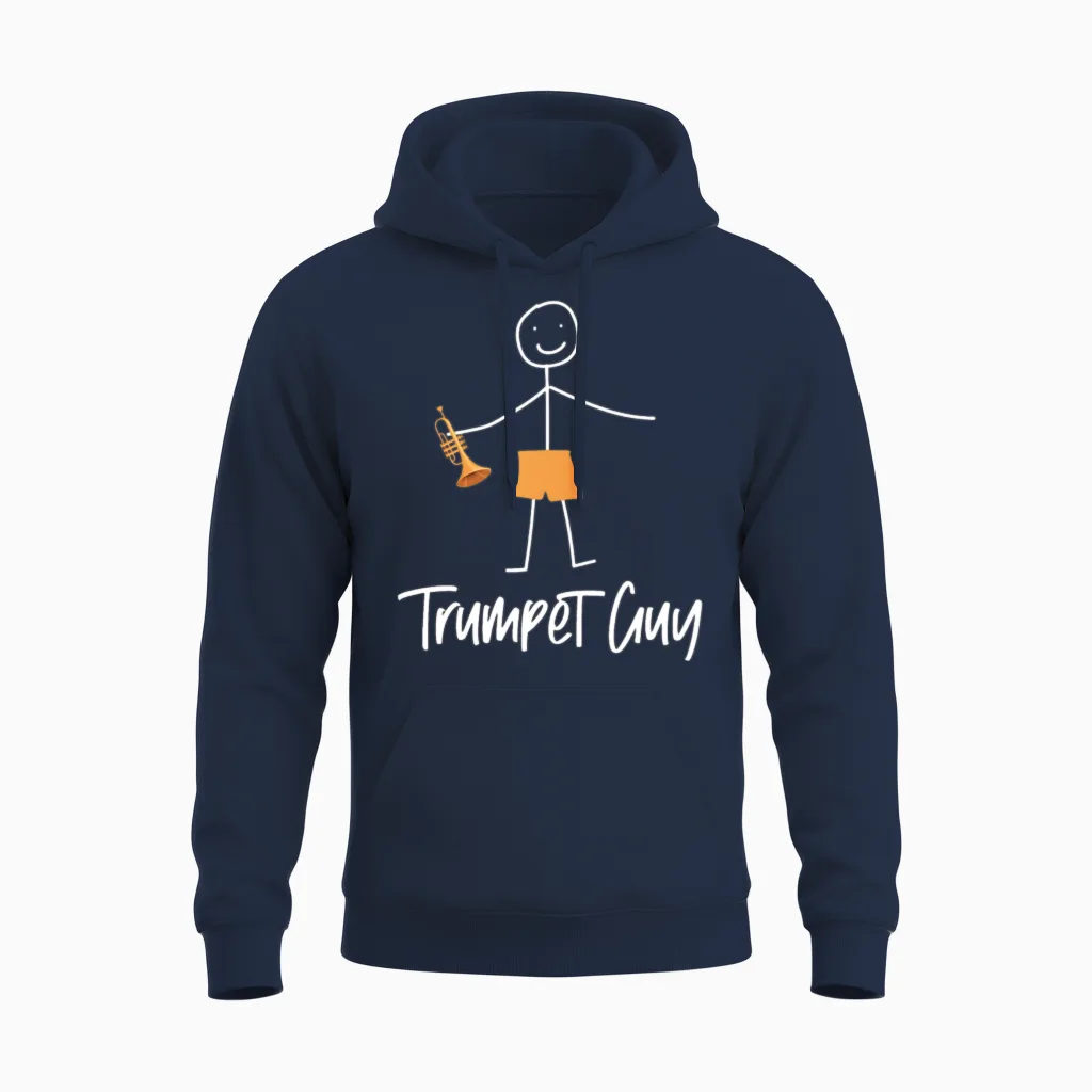 Trumpet Player Minimalistic Unisex Hoodie in Navy